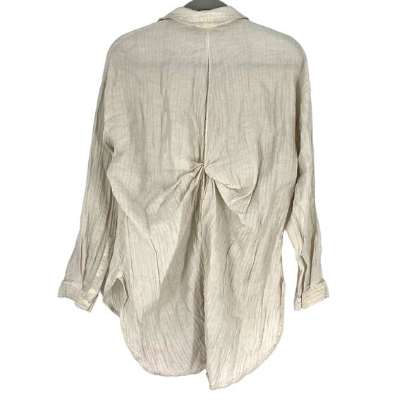 Zara Flowy Knotted Button Down Shirt Women's Size Small - Picture 2 of 6